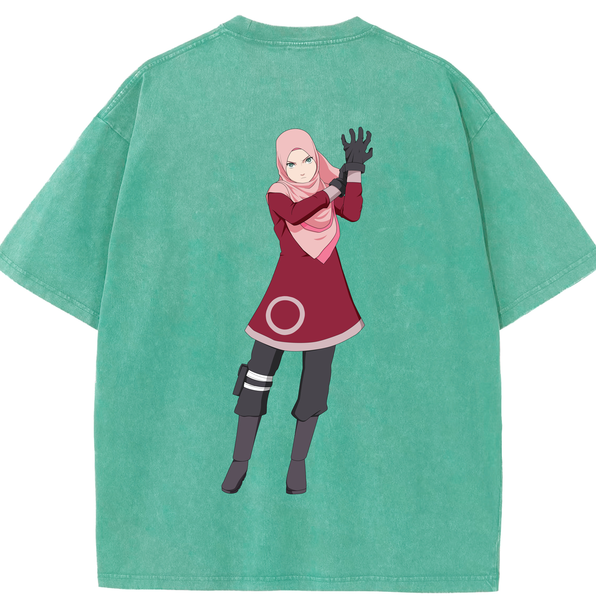 （画像用） NARUTO -ナルト- 春野サクラ Haruno Sakura 綿100% ヴィンテージ風 半袖Tシャツ（背面プリント）